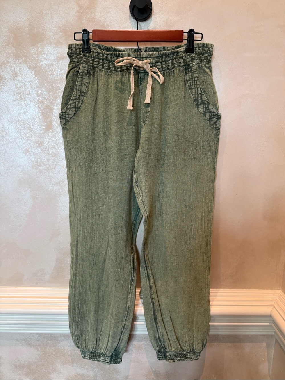 Olive Drawstring Jogger Pants